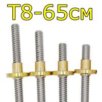 Винт T8 с гайкой - 65см