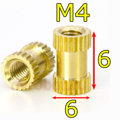 Вставная гайка М4*6-6