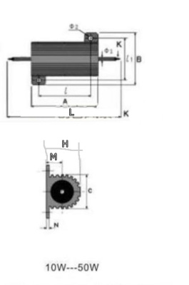 Резистор керамический 50W- 0.5 Ом