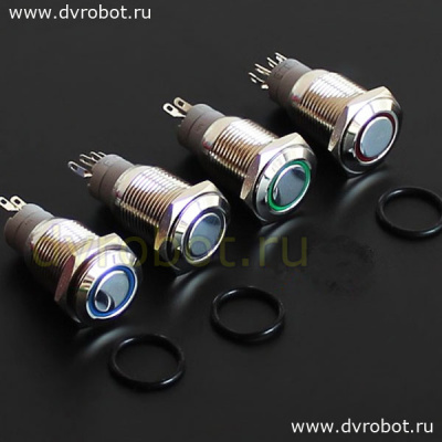 Кнопка М16LED/12-24В - зеленая