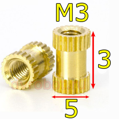 Вставная гайка М3*3-5
