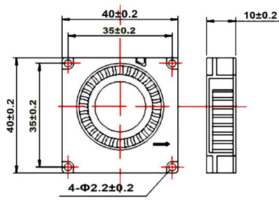 Радиальный вентилятор GDSTIME - 2Pin/4010/12V