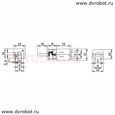 Мотор GA12YN20-298 (12V60rpm)