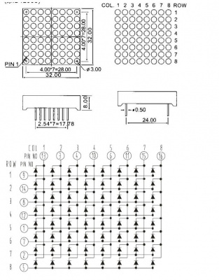 Матрица LED 8x8 - красный